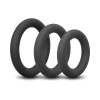 b-Vibe Snug Ring Swole 3 Pack Thick Silicone Cock Ring Set Black