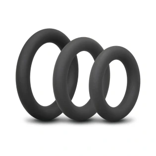 b-Vibe Snug Ring Swole 3 Pack Thick Silicone Cock Ring Set Black
