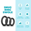 b-Vibe Snug Ring Swole 3 Pack Thick Silicone Cock Ring Set Black