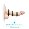 b-Vibe Snug Ring Swole 3 Pack Thick Silicone Cock Ring Set Black