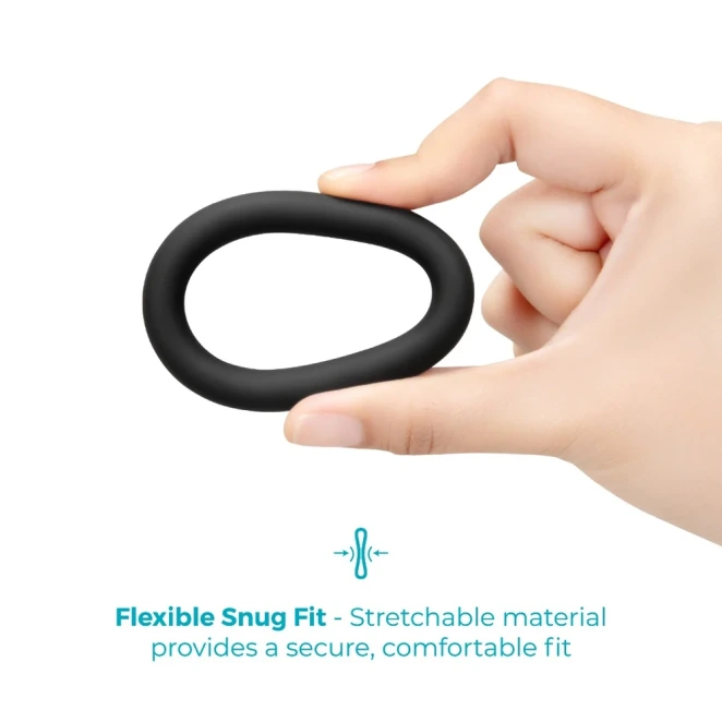 b-Vibe Snug Ring Swole 3 Pack Thick Silicone Cock Ring Set Black