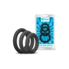 b-Vibe Snug Ring Swole 3 Pack Thick Silicone Cock Ring Set Black