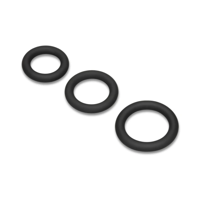 b-Vibe Snug Ring Swole 3 Pack Thick Silicone Cock Ring Set Black