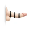 b-Vibe Snug Ring Swole 3 Pack Thick Silicone Cock Ring Set Black