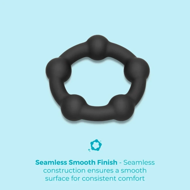 b-Vibe Snug Ring Orbit 40.5mm Nubby Silicone Cock Ring Black