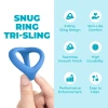 b-Vibe Snug Ring Tri-Sling Soft Stretch Silicone Cock and Ball Sling Blue