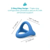 b-Vibe Snug Ring Tri-Sling Soft Stretch Silicone Cock and Ball Sling Blue