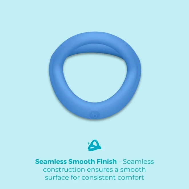 b-Vibe Snug Ring Tri-Sling Soft Stretch Silicone Cock and Ball Sling Blue