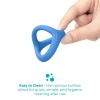 b-Vibe Snug Ring Tri-Sling Soft Stretch Silicone Cock and Ball Sling Blue