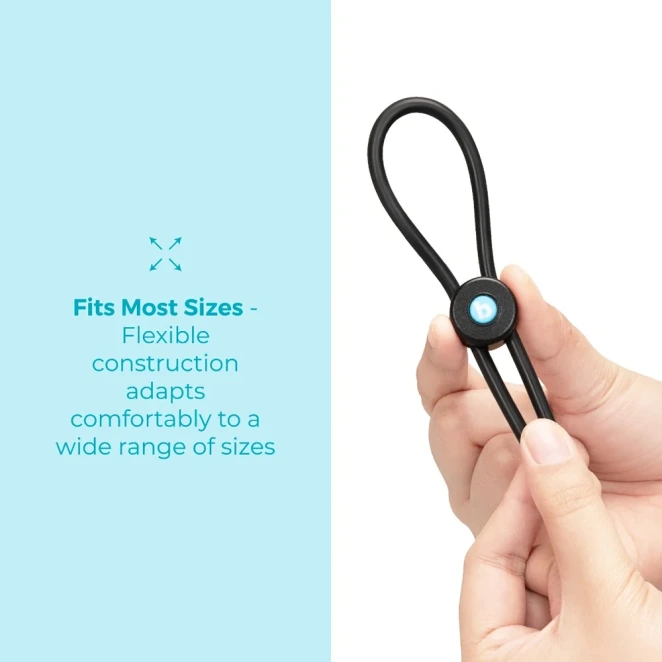 b-Vibe Lasso Grip Fully Adjustable Silicone Cock Ring Black