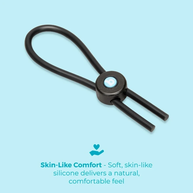 b-Vibe Lasso Grip Fully Adjustable Silicone Cock Ring Black