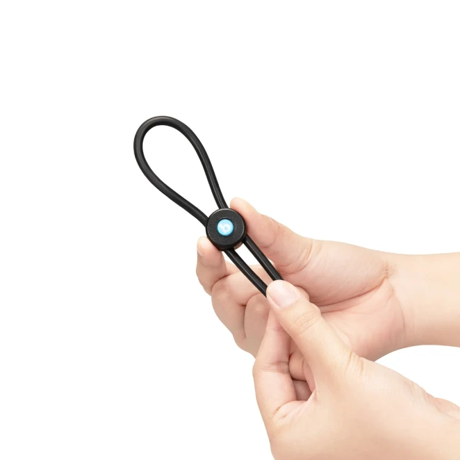b-Vibe Lasso Grip Fully Adjustable Silicone Cock Ring Black