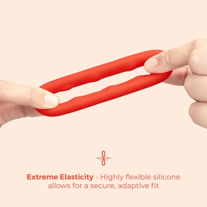 b-Vibe Flex Ring Grip 29mm Ultra Soft Silicone Cock Ring Red