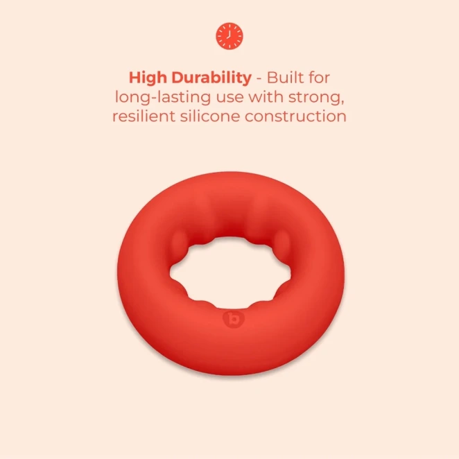 b-Vibe Flex Ring Grip 29mm Ultra Soft Silicone Cock Ring Red