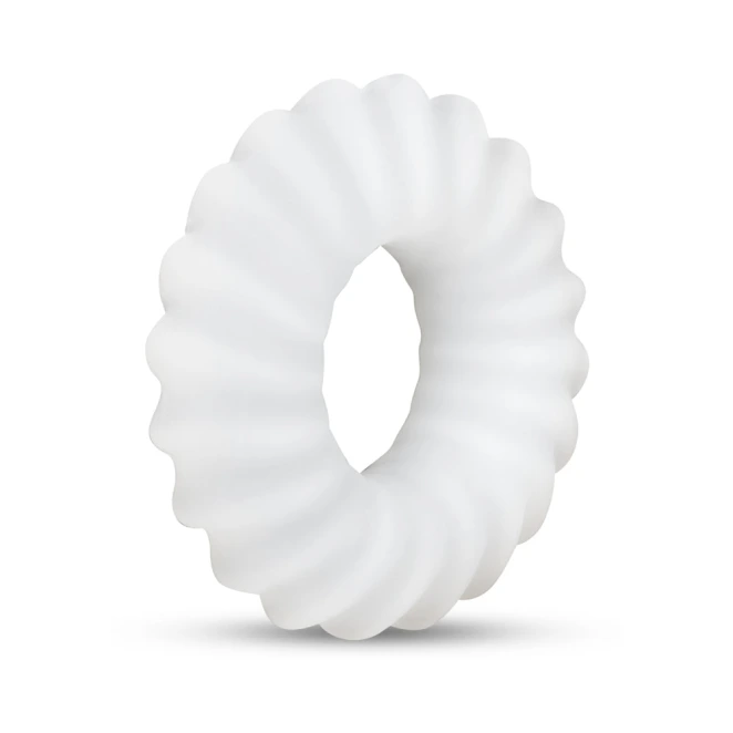 b-Vibe Flex Ring Ripple 24mm Ultra Soft Silicone Cock Ring Clear