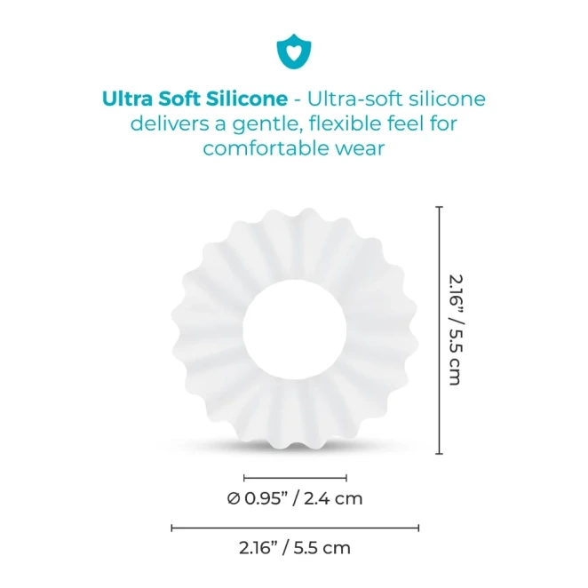 b-Vibe Flex Ring Ripple 24mm Ultra Soft Silicone Cock Ring Clear