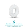 b-Vibe Flex Ring Ripple 24mm Ultra Soft Silicone Cock Ring Clear