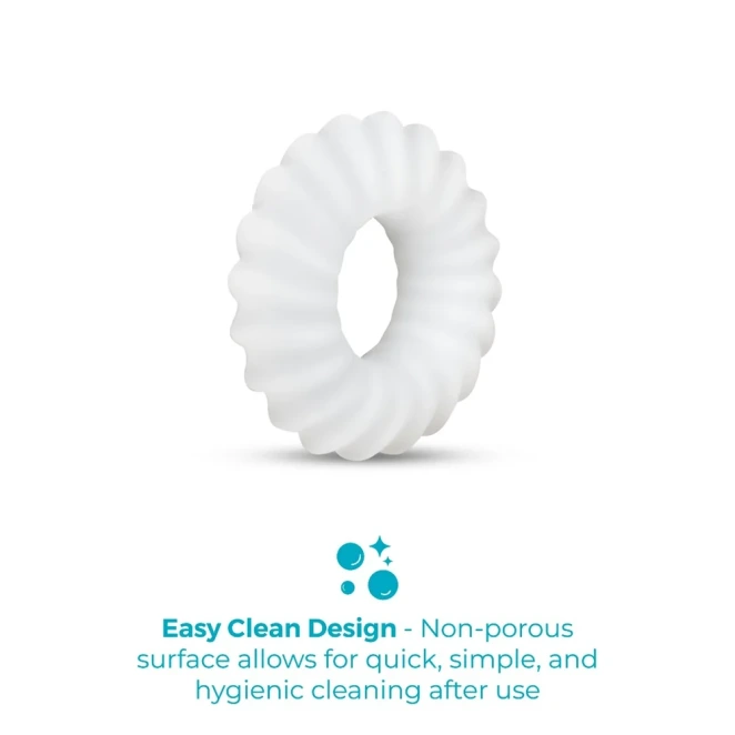 b-Vibe Flex Ring Ripple 24mm Ultra Soft Silicone Cock Ring Clear