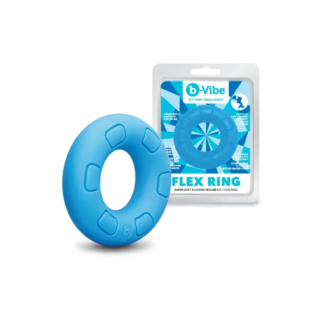b-Vibe Flex Ring 31.5mm Ultra Soft Silicone Cock Ring Blue