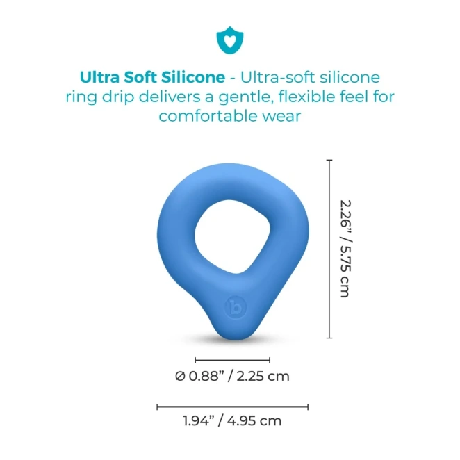 b-Vibe Flex Ring Drip 22.5mm Super Soft Silicone Cock Ring Blue