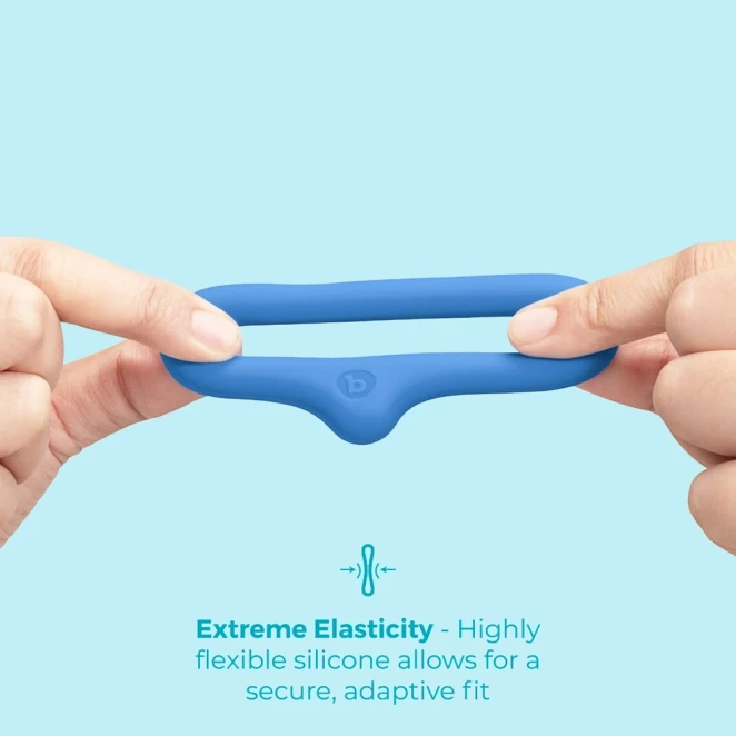 b-Vibe Flex Ring Drip 22.5mm Super Soft Silicone Cock Ring Blue