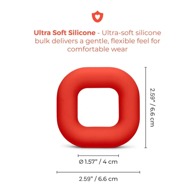 b-Vibe Flex Ring Bulk 40mm Super Soft Silicone Cock Ring Red