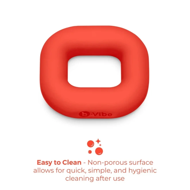 b-Vibe Flex Ring Bulk 40mm Super Soft Silicone Cock Ring Red