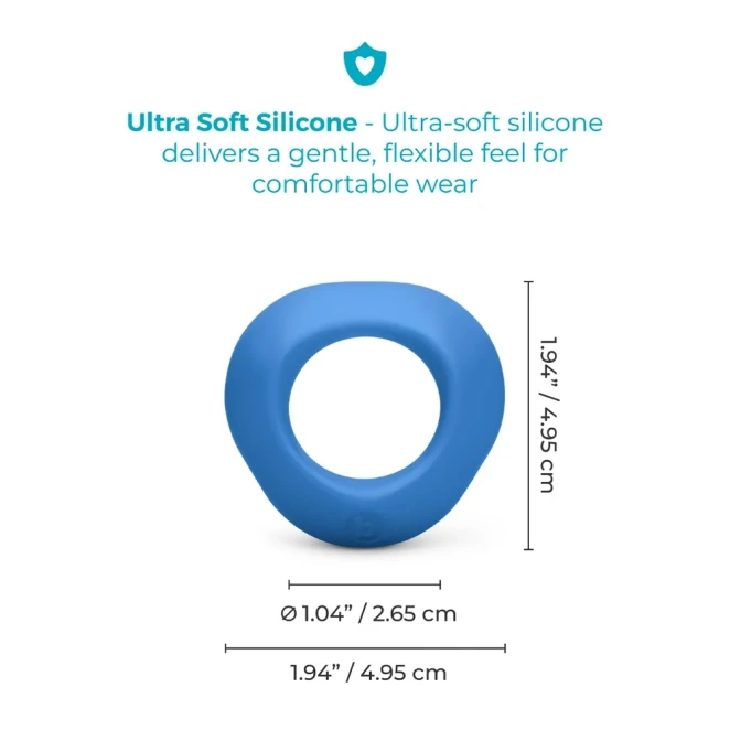 b-Vibe Flex Ring Delta 26.5mm Super Soft Silicone Cock Ring Blue