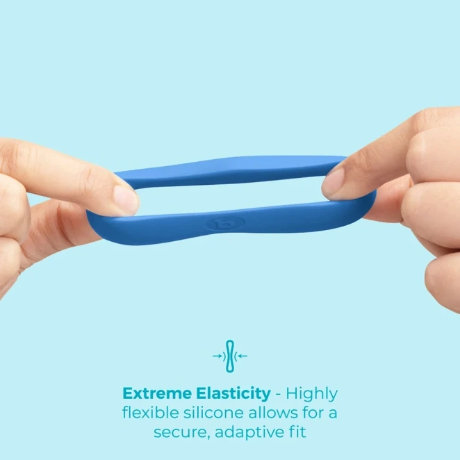 b-Vibe Flex Ring Delta 26.5mm Super Soft Silicone Cock Ring Blue
