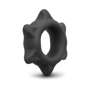 b-Vibe Flex Ring Spike 25mm Ultra Soft Silicone Textured Cock Ring Black