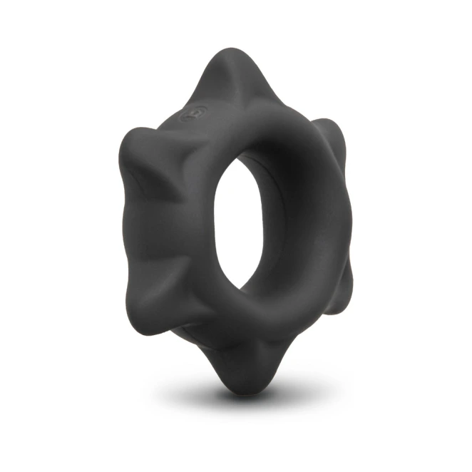 b-Vibe Flex Ring Spike 25mm Ultra Soft Silicone Textured Cock Ring Black