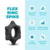 b-Vibe Flex Ring Spike 25mm Ultra Soft Silicone Textured Cock Ring Black