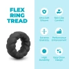 b-Vibe Flex Ring Tread 24mm Ultra Soft Silicone Textured Cock Ring Black