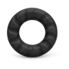 b-Vibe Flex Ring Tread 24mm Ultra Soft Silicone Textured Cock Ring Black