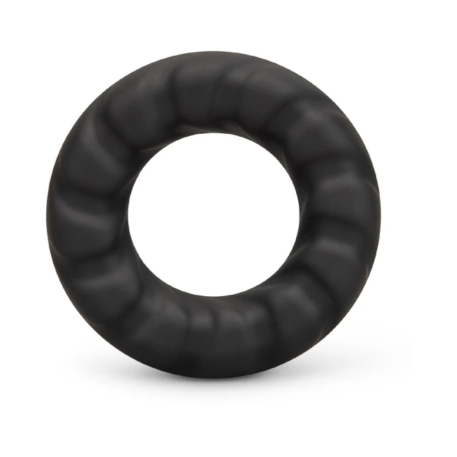 b-Vibe Flex Ring Tread 24mm Ultra Soft Silicone Textured Cock Ring Black