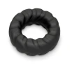 b-Vibe Flex Ring Tread 24mm Ultra Soft Silicone Textured Cock Ring Black
