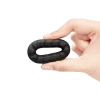 b-Vibe Flex Ring Tread 24mm Ultra Soft Silicone Textured Cock Ring Black