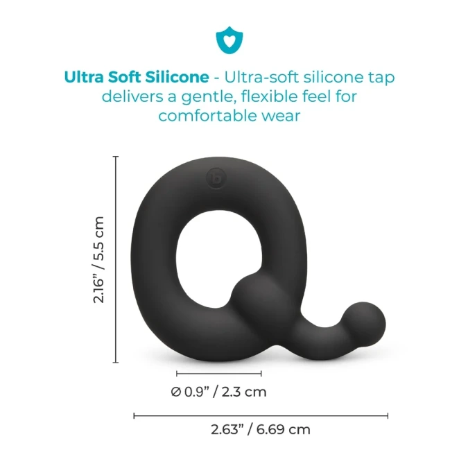 b-Vibe Flex Ring Tap 23mm Ultra Soft Silicone Cock Ring with Pull Tab Black