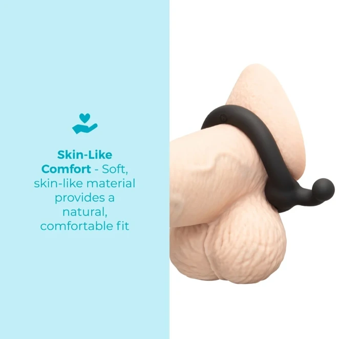 b-Vibe Flex Ring Tap 23mm Ultra Soft Silicone Cock Ring with Pull Tab Black