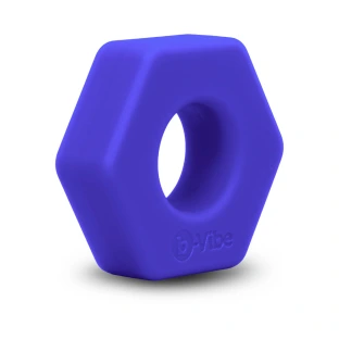 b-Vibe Flex Ring Hex 22mm Super Soft Silicone Cock Ring Blue