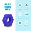 b-Vibe Flex Ring Hex 22mm Super Soft Silicone Cock Ring Blue