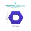 b-Vibe Flex Ring Hex 22mm Super Soft Silicone Cock Ring Blue