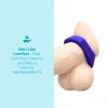 b-Vibe Flex Ring Hex 22mm Super Soft Silicone Cock Ring Blue