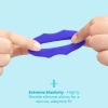 b-Vibe Flex Ring Hex 22mm Super Soft Silicone Cock Ring Blue