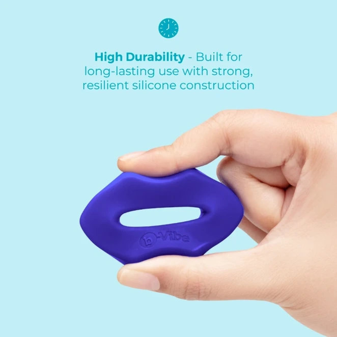 b-Vibe Flex Ring Hex 22mm Super Soft Silicone Cock Ring Blue
