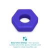 b-Vibe Flex Ring Hex 22mm Super Soft Silicone Cock Ring Blue