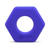 b-Vibe Flex Ring Hex 22mm Super Soft Silicone Cock Ring Blue