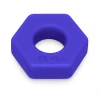 b-Vibe Flex Ring Hex 22mm Super Soft Silicone Cock Ring Blue