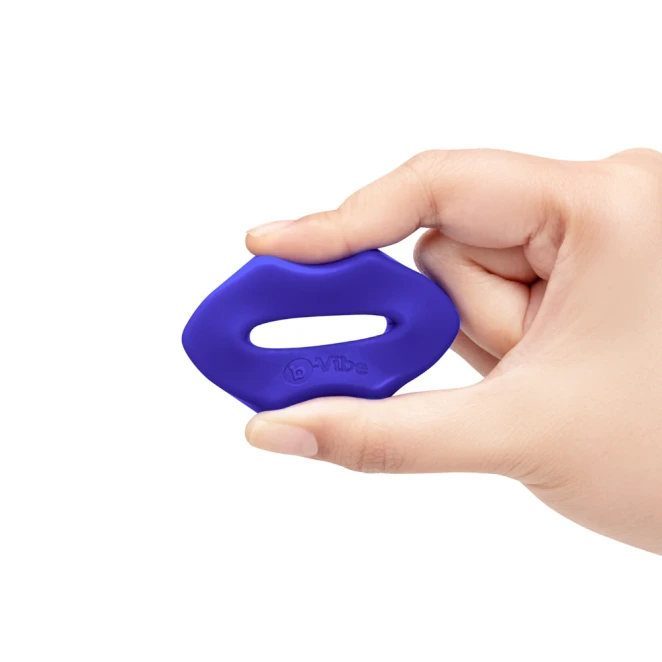 b-Vibe Flex Ring Hex 22mm Super Soft Silicone Cock Ring Blue