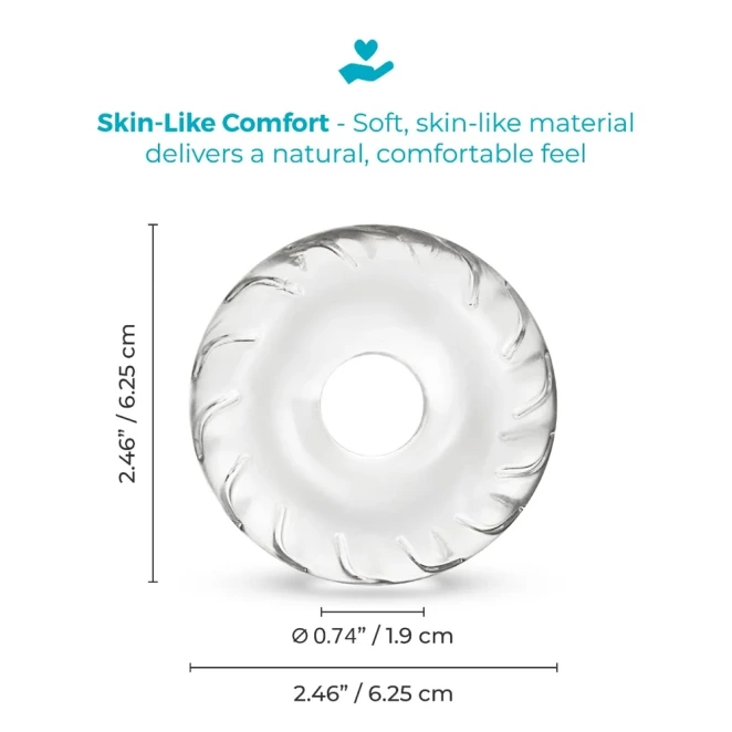 b-Vibe Stretch-Tech Drive Ultra Stretchy TPE Cock Ring Clear